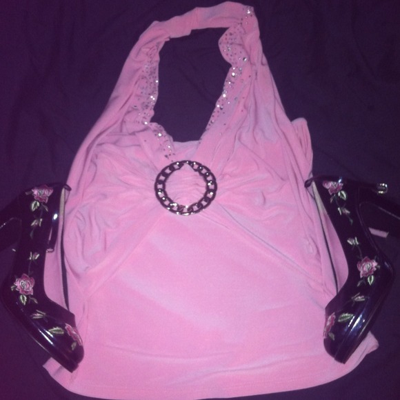 Pink jeweled Tube/halter top! Very cute!