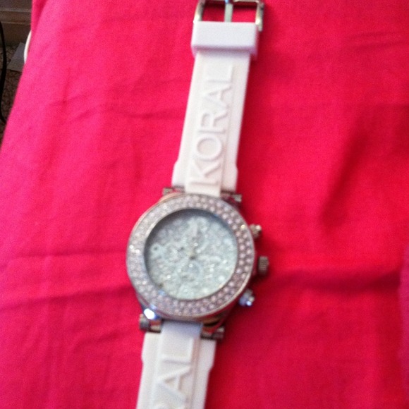 White and crystal watch by koral