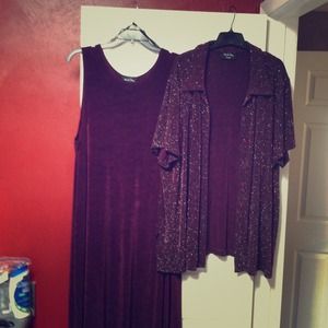 Sparkle shirt jacket with maxi dress