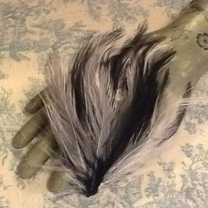 Black & White Feathered Hair Barette