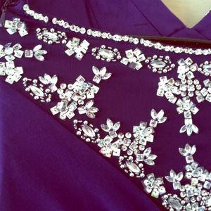 Floor length purple dress