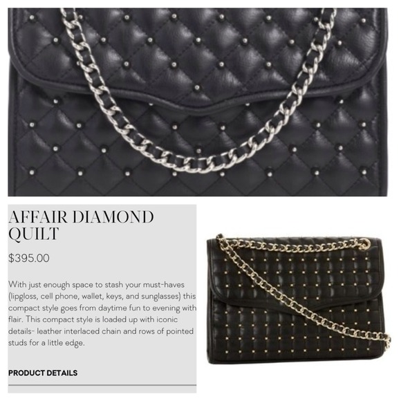 Rebecca Minkoff black stud crossbody purse