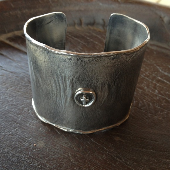 Waxing Poetic sterling wide cuff bracelet.