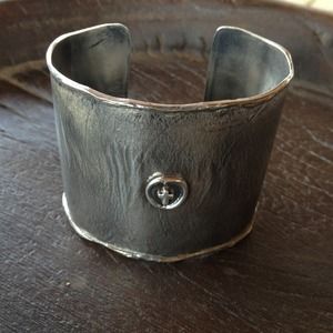 Waxing Poetic sterling wide cuff bracelet.