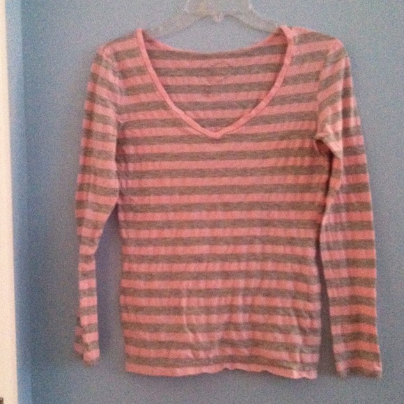 Pink and gray striped shirt