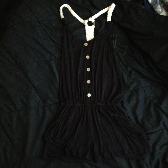 Black romper shorts.
