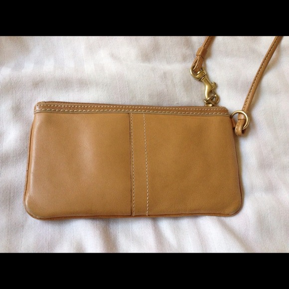 Wristlet nolita 19 leather mini bag Coach Beige in Leather  Authentic Coach beige small clutch wristlet