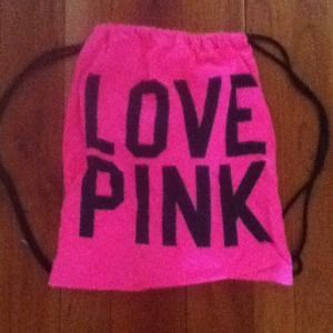 VS Pink drawstring bag