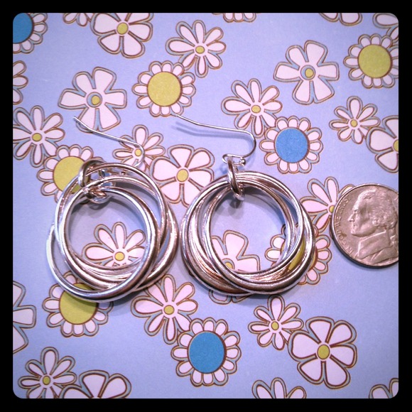Silver triple hoop earrings