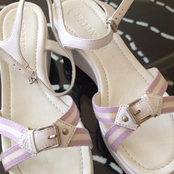 White Bally Platform Shoes