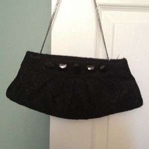 White House Black Market lace and gem evening bag