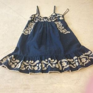 Navy blue embroidered sundress