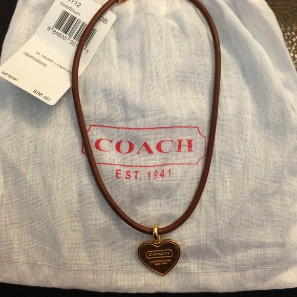 COACH heart necklace NWT