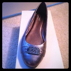 Coach London Signature Metallic Flats