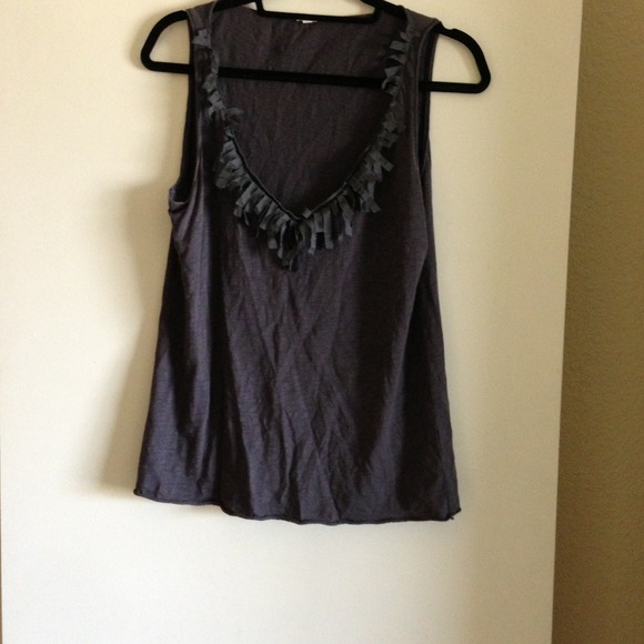 J.Crew fringe grey tank