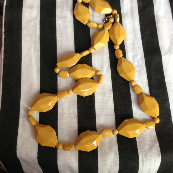Mustard color bead necklace