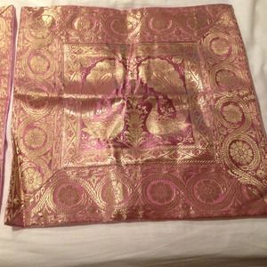 Set of two silk decorative pillow covers