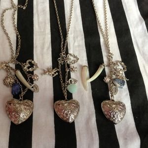 Multi charm heart necklace