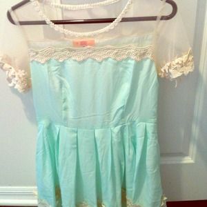 Brides made style mint dress from Paris