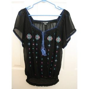 Sheer Aztec print top