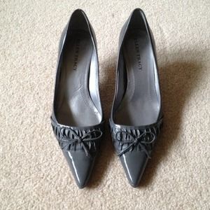 Grey Patent leather heels by Ellen Tracy