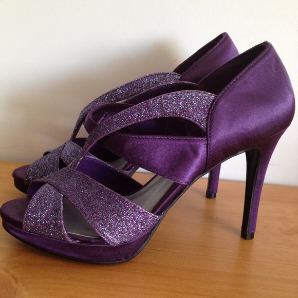 Purple Strap Heels w/Sparkle