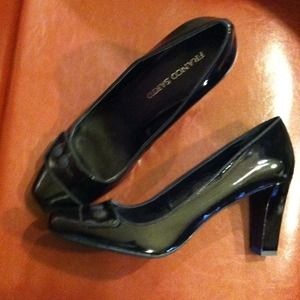 Franco Sarto black heels with button detail