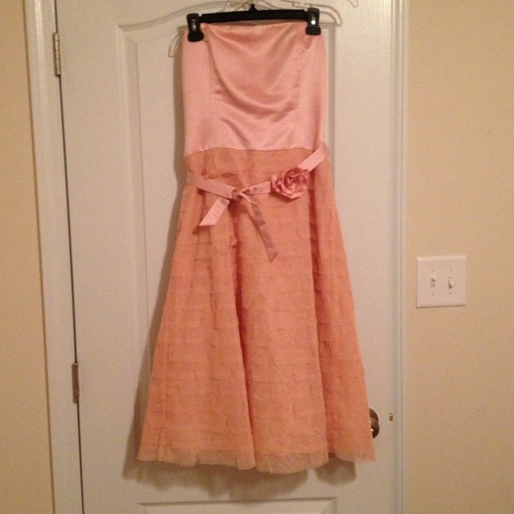 Pink satin dress
