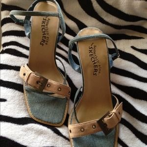 ON HOLD! Sketchers denim sandal