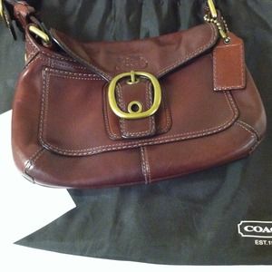Coach dark brown leather purse