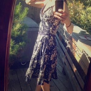 Reserved!!! Navy Blue Print Sundress