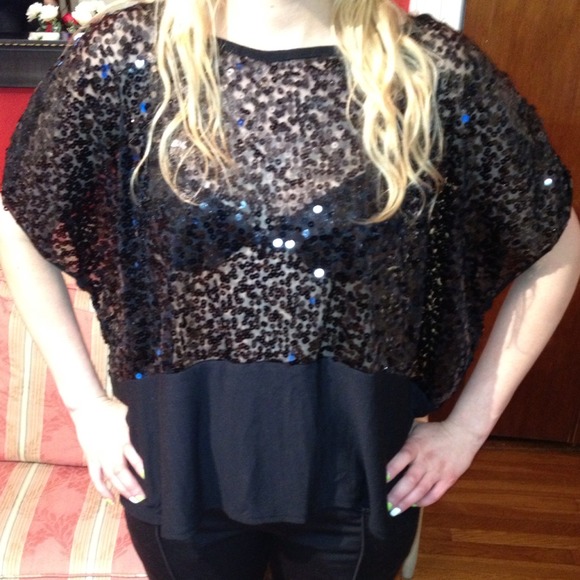 Sheer sequin shirt