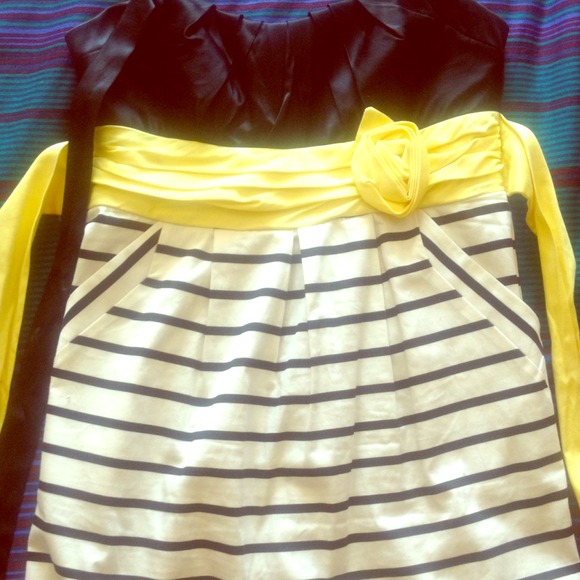 Yellow, black and white After 5 dress!