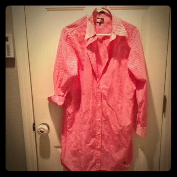 Tommy Hilfiger Pink Gingham Shirtdress, size M
