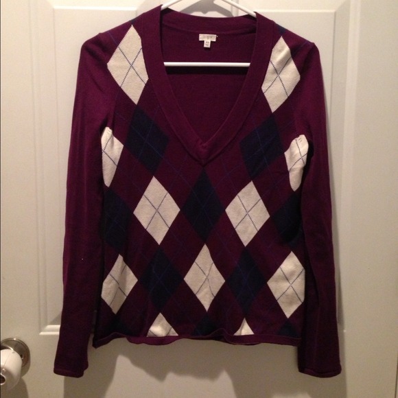 J.Crew cotton argyle sweater, XS