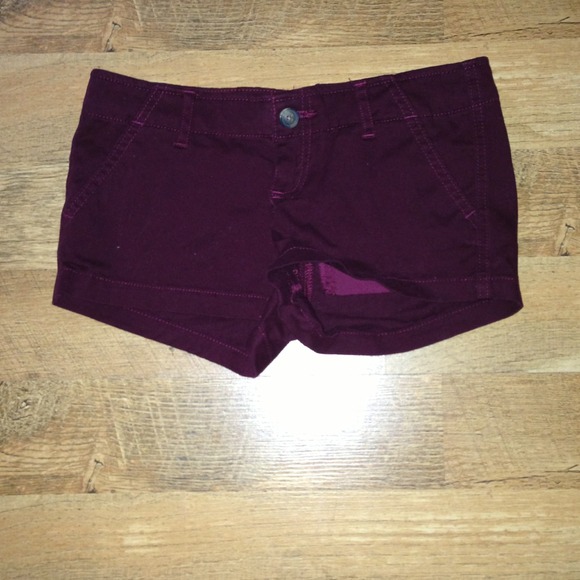 Burgundy Hollister shorts
