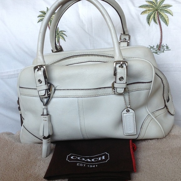 Coach off-white leather purse
