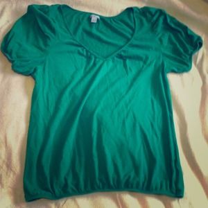 Green v-neck