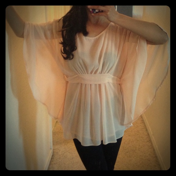 Sheer pink kimono top!!