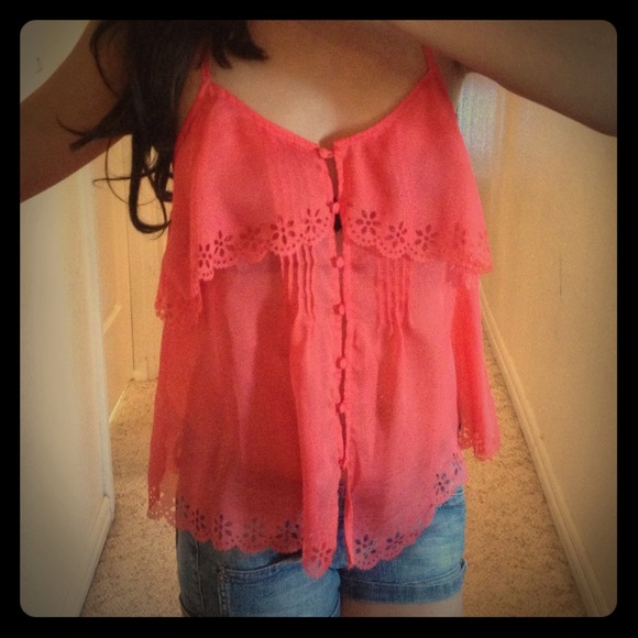 Cute orange top!! Summer time!!