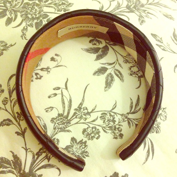 Black leather Burberry headband