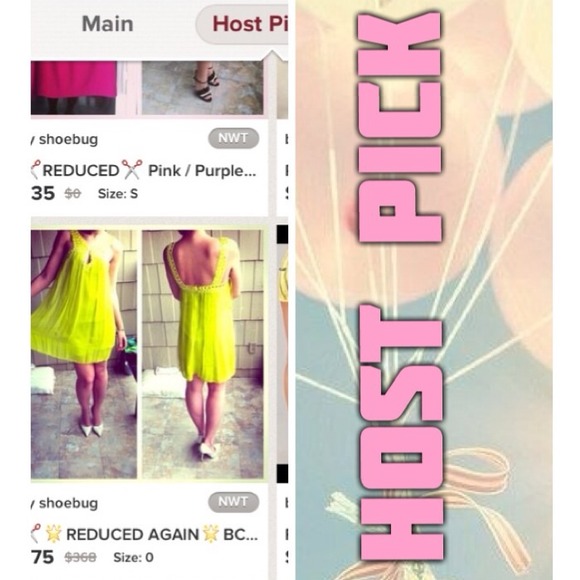 ๐โคHOST PICK X2 ๐โคBCBG neon yellow chiffon dress - Picture 3 of 3