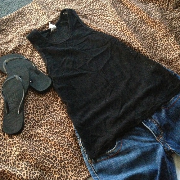 Calvin client fish net tank top