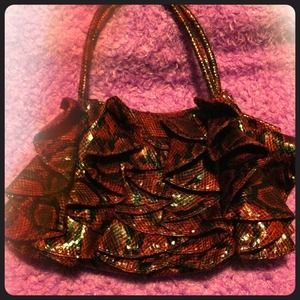 Faux snake skin red purse never used!
