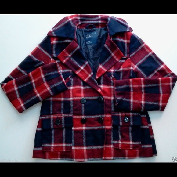American eagle plaid peacoat