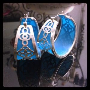 ❌SOLD❌Chic thick blue hoops!!