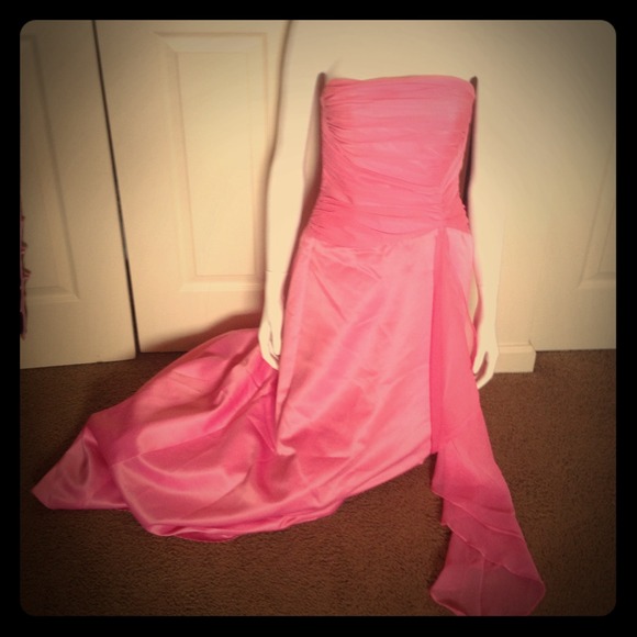 SOLD Bubble gum pink floor-length gown