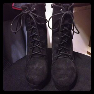 Combat Boot High Heels