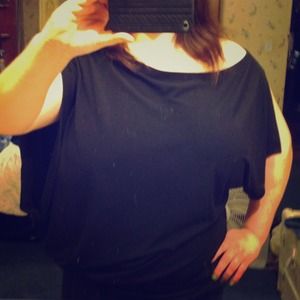 Black Toga Drape Shirt