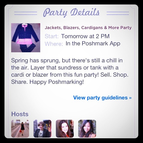 🌟Featured Jacket Sunday 4/7/13 Posh Party @2pm🌟